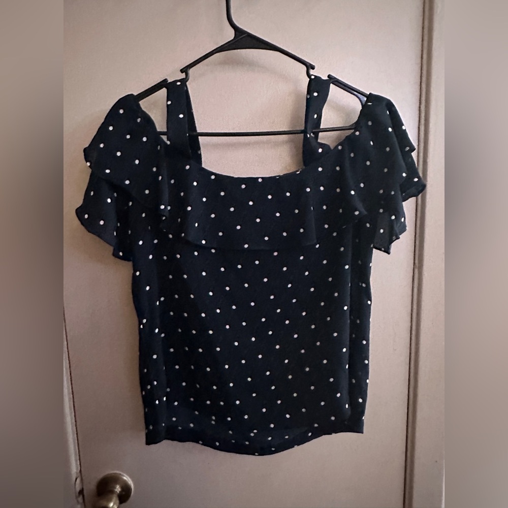 J. Crew Polka Dot Ruffle Top Women’s Size 4 Blouse